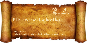 Miklovicz Ludovika névjegykártya